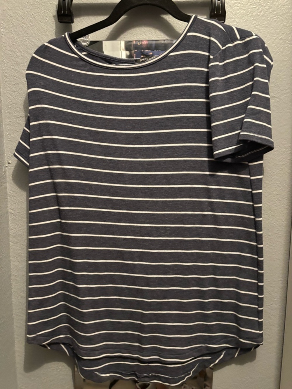 Women's charcoal Striped Short-Sleeve Tee